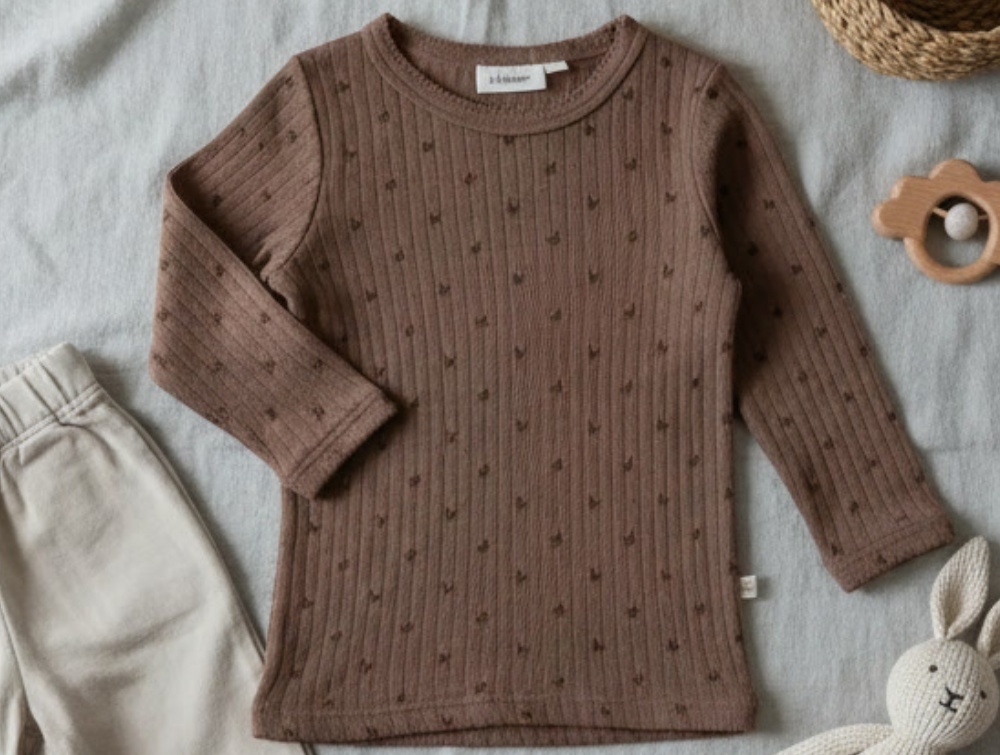 Lil Atelier Sinopia Fresco Bluse Merinould - Str. 5y 110cm
