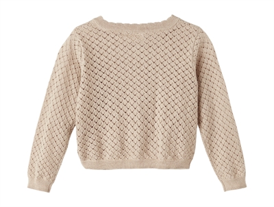 Lil Atelier cardigan humus melange bomuld/cashmere
