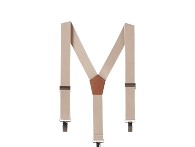 Lil' Atelier seler i beige nuance med clips set forfra