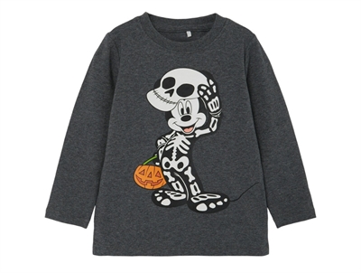 Name It dark grey melange t-shirt Mickey halloween