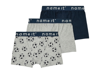 Name It grey melange boxershorts fodbold (3-pak)