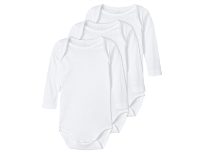 Name It bright white body ensfarvede (3-pak)