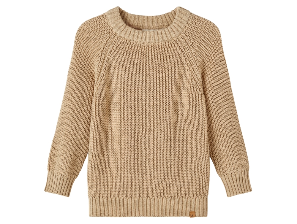 Lil Atelier Striktrøje Warm Sand - Str. 5y 110cm