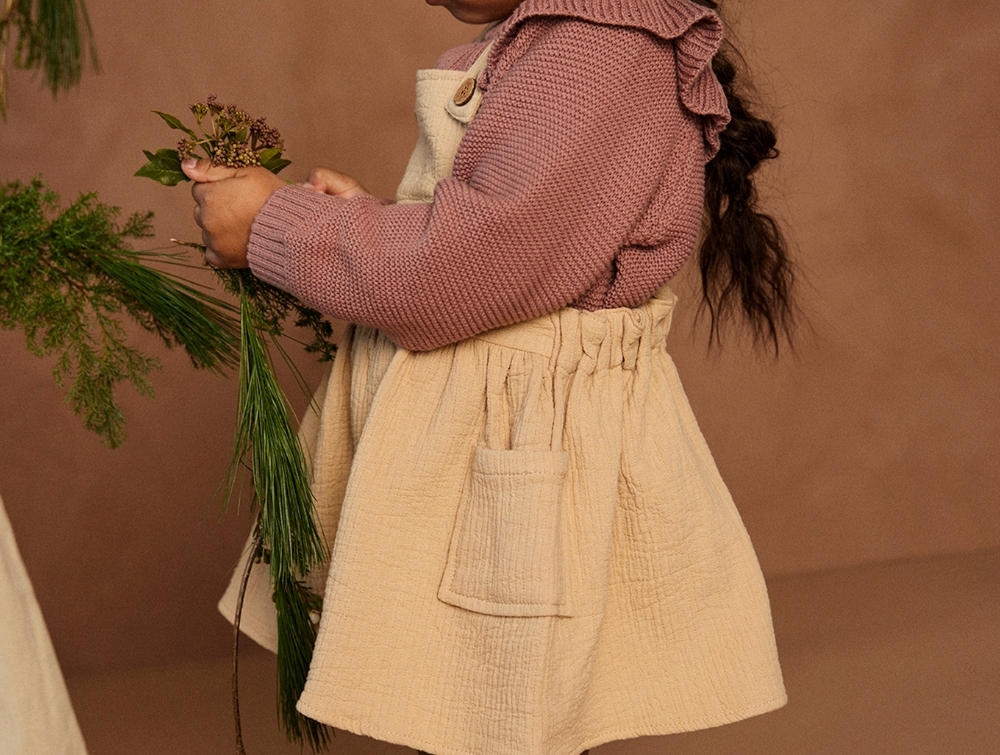 Lil Atelier Warm Sand Kjole Overall - Str. 6y 116cm