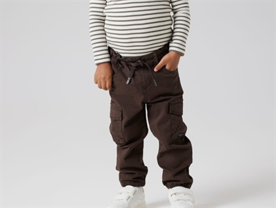 Name It cargo bukser i mørkebrun nuance med lommer