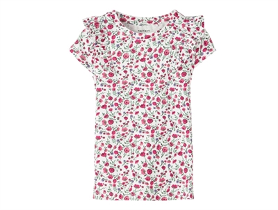 Name It bright white top blomster