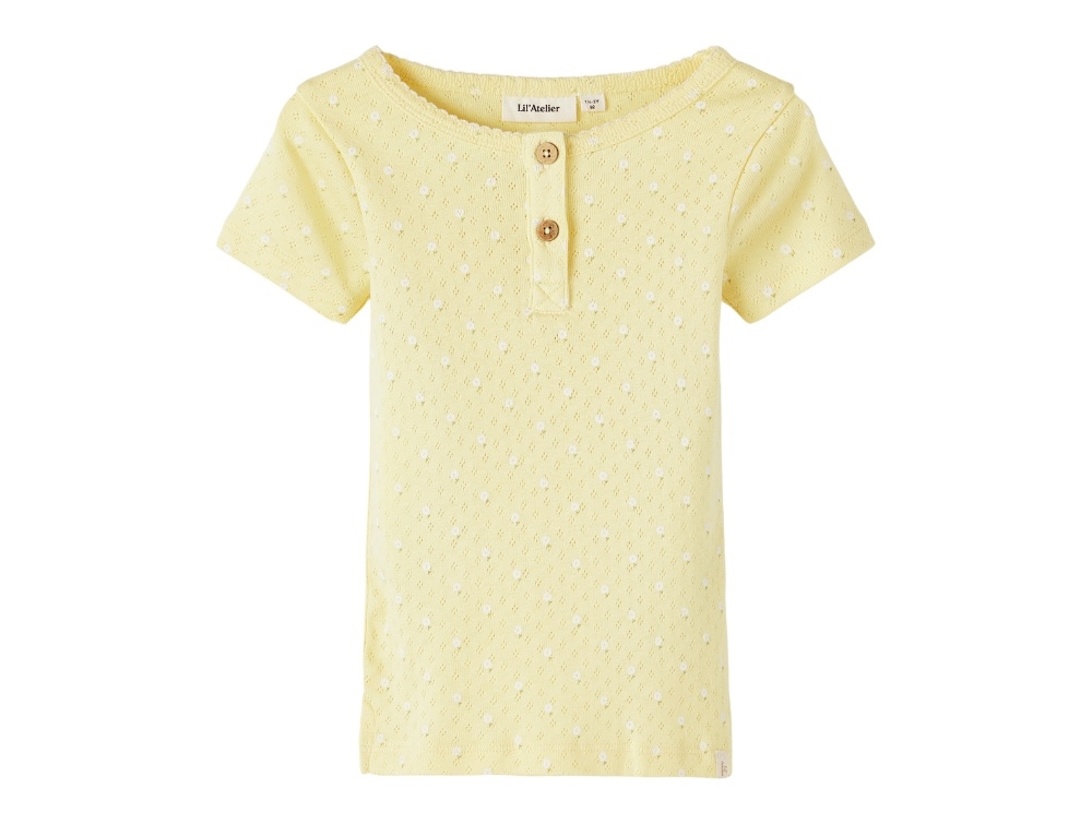 Lil Atelier Double Cream Top Blomster - Str. 2y 92cm