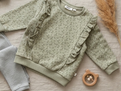 Lil Atelier moss gray sweatshirt blomster