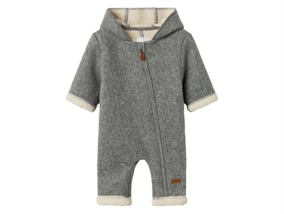 Name It babydragt i light grey melange set forfra