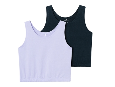 Name It dark sapphire/purple heather cropped tank top (2-pak)