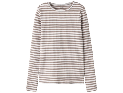 Name It mocha meringue stribet bluse