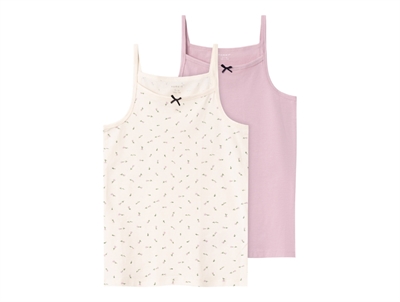 Name It strop top i hvid og rosa 2 pak med blomster