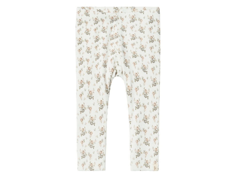 Lil Atelier Coconut Milk Blomstret Legging - Str. 1m 56cm