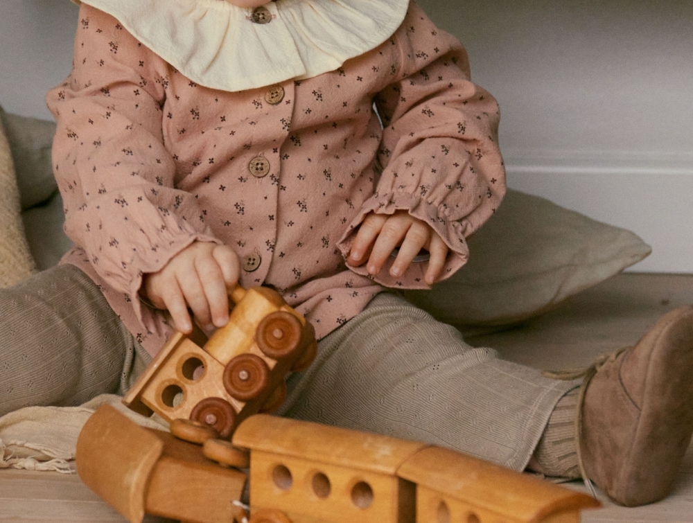 Lil Atelier Chinchilla Hulmønster Legging - Str. 9m 74cm