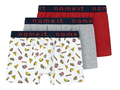 Name It grey melange boxershorts pizza (3-pak)