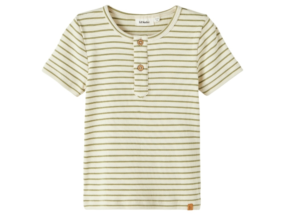 Lil Atelier Sage Stribet T-shirt - Str. 5y 110cm