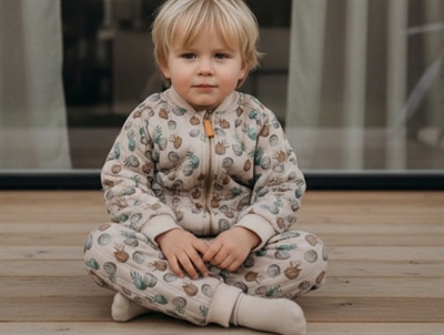 Lil Atelier pure cashmere printet termosæt med fleecefor