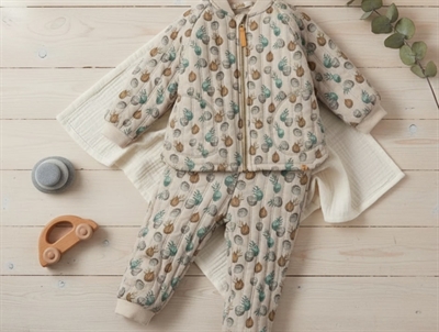 Lil Atelier pure cashmere printet termosæt med fleecefor