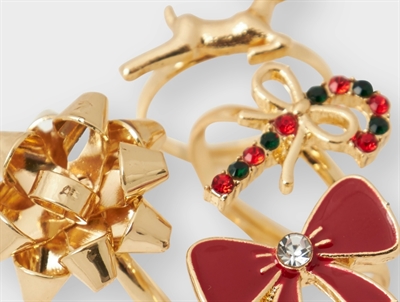 Nærbillede af Name It 4-pack ringe med julemotiver