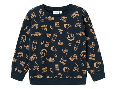 Name It dark sapphire bone brown skateboard sweatbluse