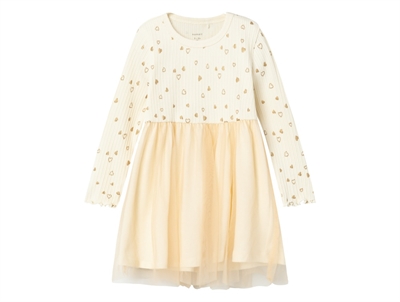 Name It buttercream gold glitter kjole