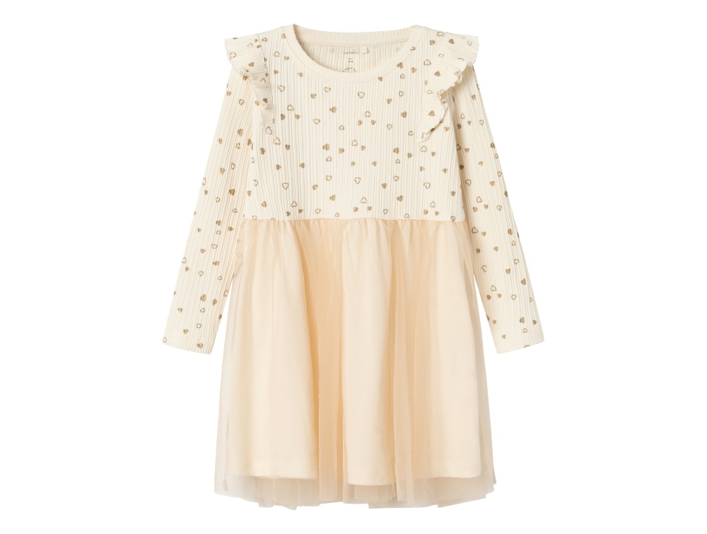 Name It Buttercream Guldglimmer Kjole - Str. 2y 92cm