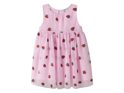 Name It kjole i lyserød nuance med jordbærprint