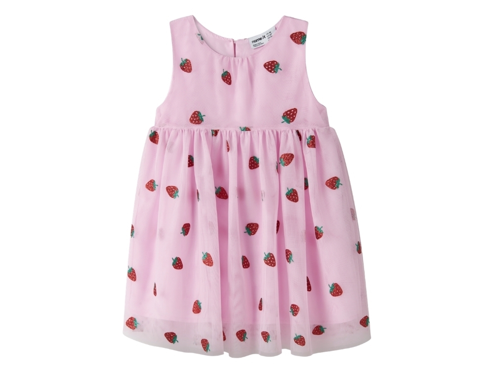 Name It Tylkjole Pirouette Med Glimmer Jordbærprint - Str. 5y 110cm billede