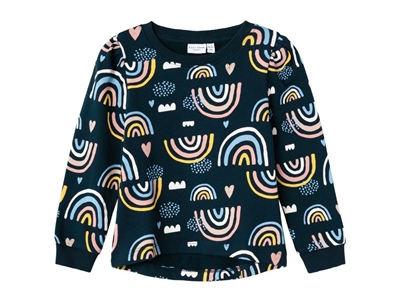 Name It dark sapphire rainbow sweatshirt 