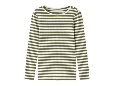Name It deep lichen green stribet top