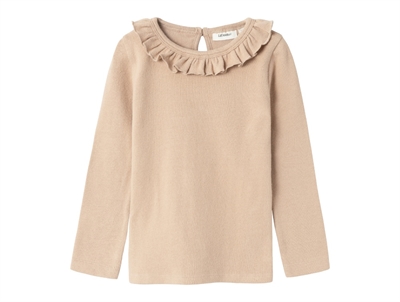 Lil Atelier nougat flæsekrave bluse