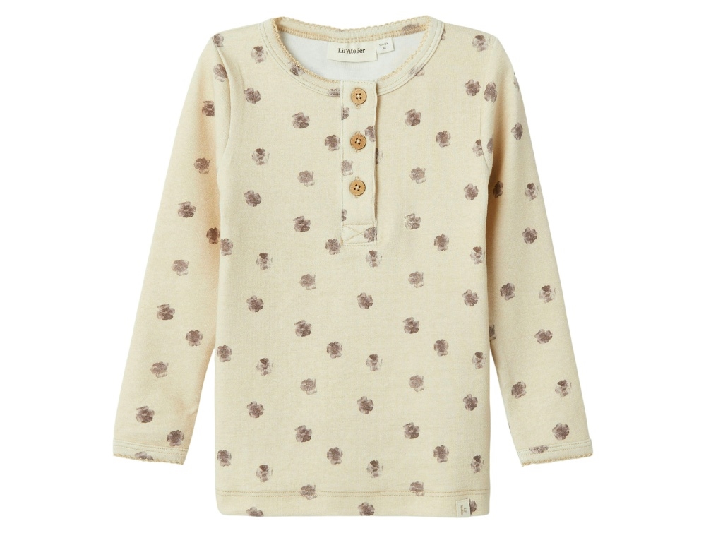 Lil Atelier Fog/flower Top - Str. 2y 92cm