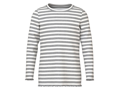 Name It MINI bluse grey melange med striber