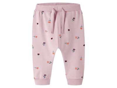 name it baby bukser burnished lilac flowers med blomsterprint