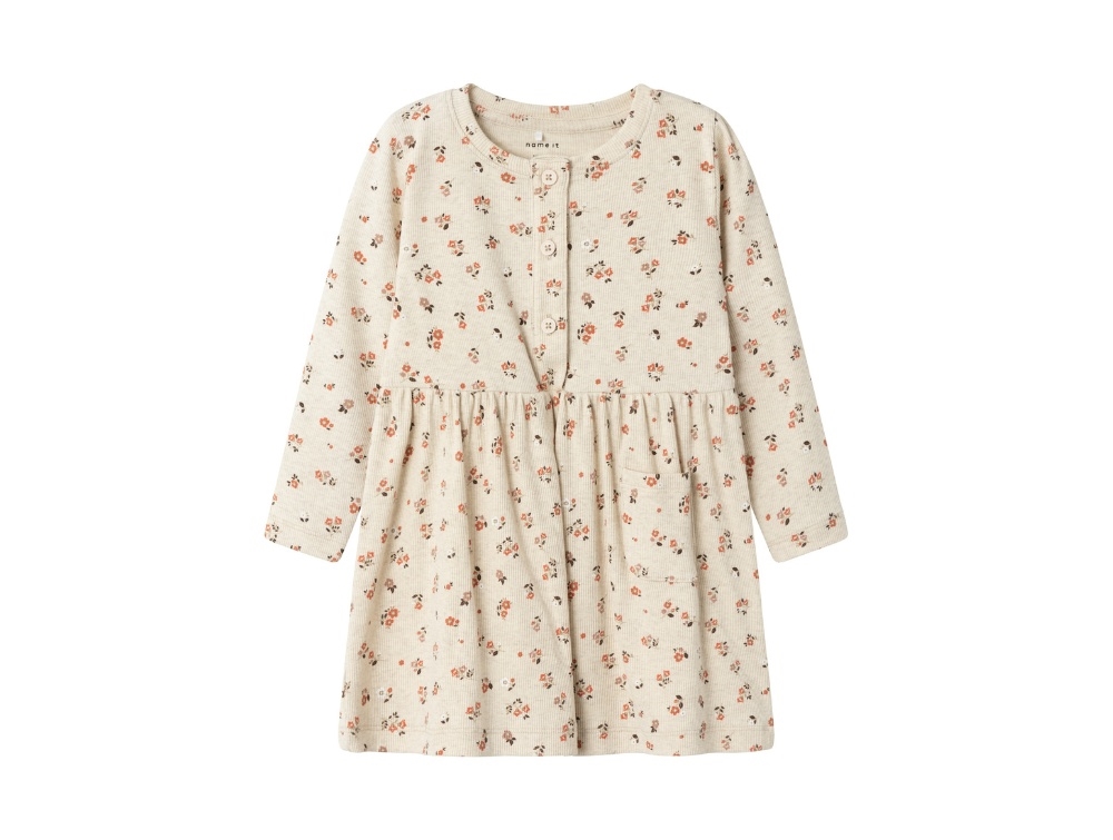 Name It Peyote Melange Blomstret Kjole - Str. 3y 98cm