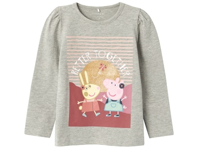 Name It grey melange Gurli Gris glitter top