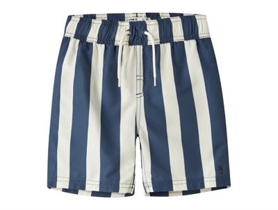 Name It badeshorts blå og råhvid med striber