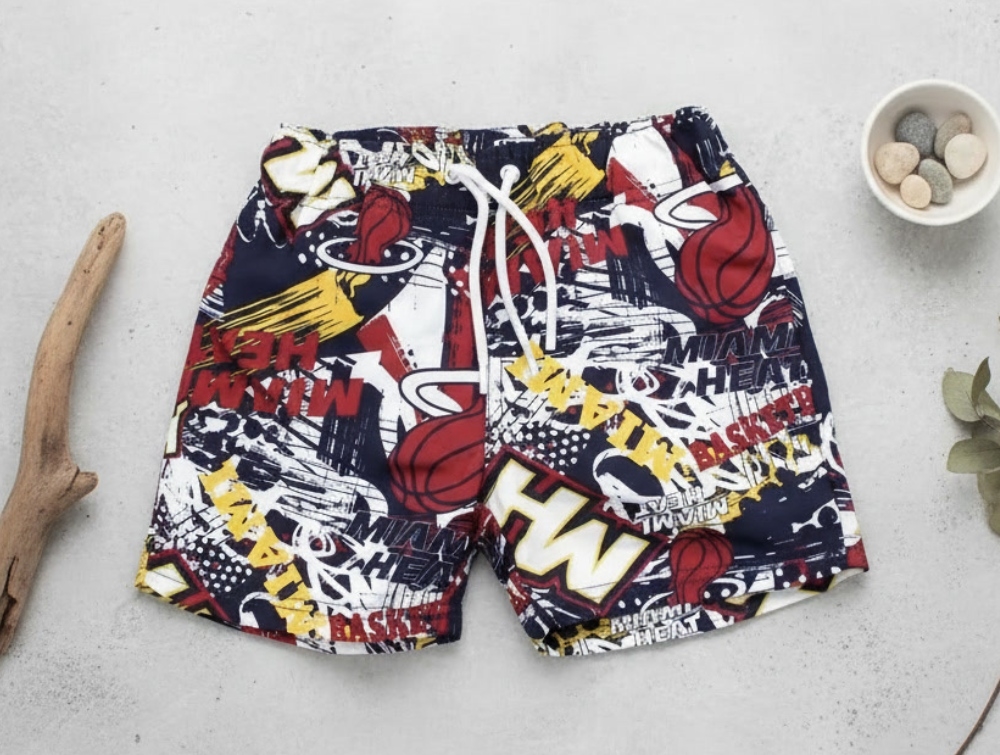 Name It Dark Sapphire Nba Printet Badeshorts - Str. 5y 110cm