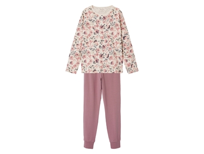 Name It nattøj i rosa med blomsterprint sæt