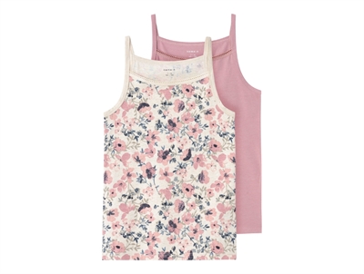 Name It strop top i rosa 2 pak med blomsterprint