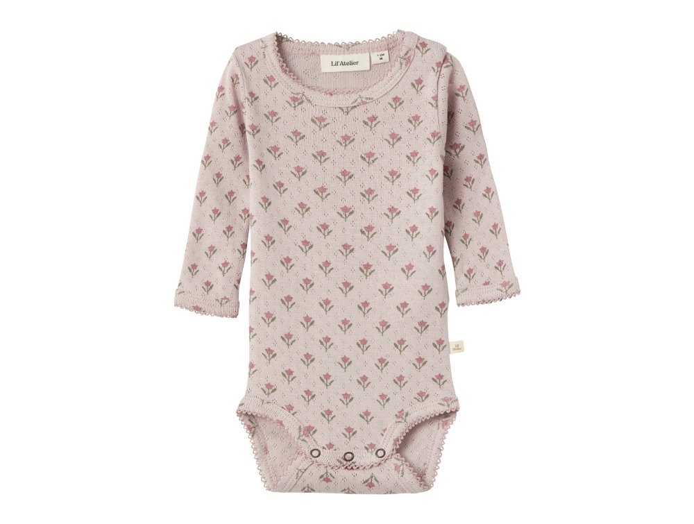 Lil Atelier Violet Ice Blomstret Body - Str. 3m 62cm