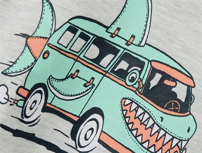 Name It light grey melange shark bus t-shirt