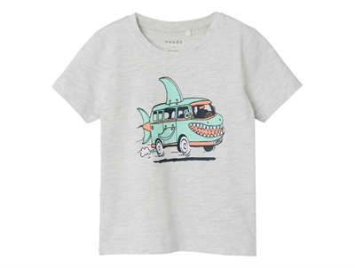 Name It light grey melange shark bus t-shirt