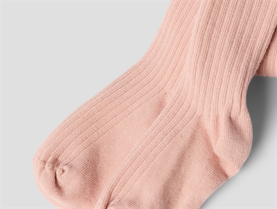 Lil\' Atelier MINI strømpebukser i cameo rose med ribstruktur