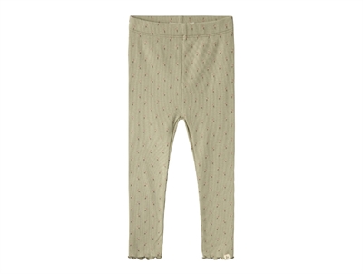 Lil Atelier moss gray blomstret legging