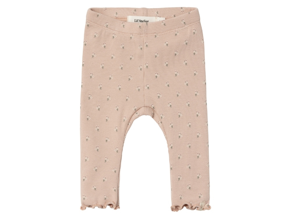 Lil Atelier Rose Dust Blomstret Legging - Str. 3m 62cm