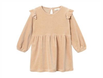Lil Atelier nougat velour kjole