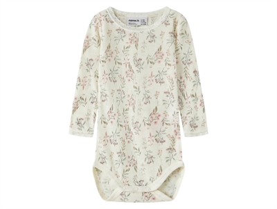 Name It body i snow white flowers med blomsterprint og lange ærmer