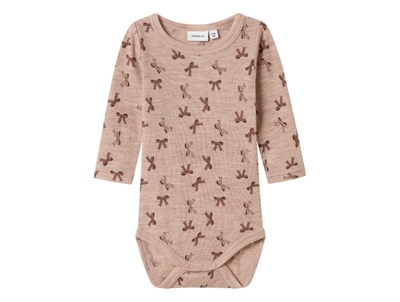 Name It uld body i shadow gray med sløjfeprint