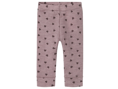 Name It purple dove hjerter legging merinould